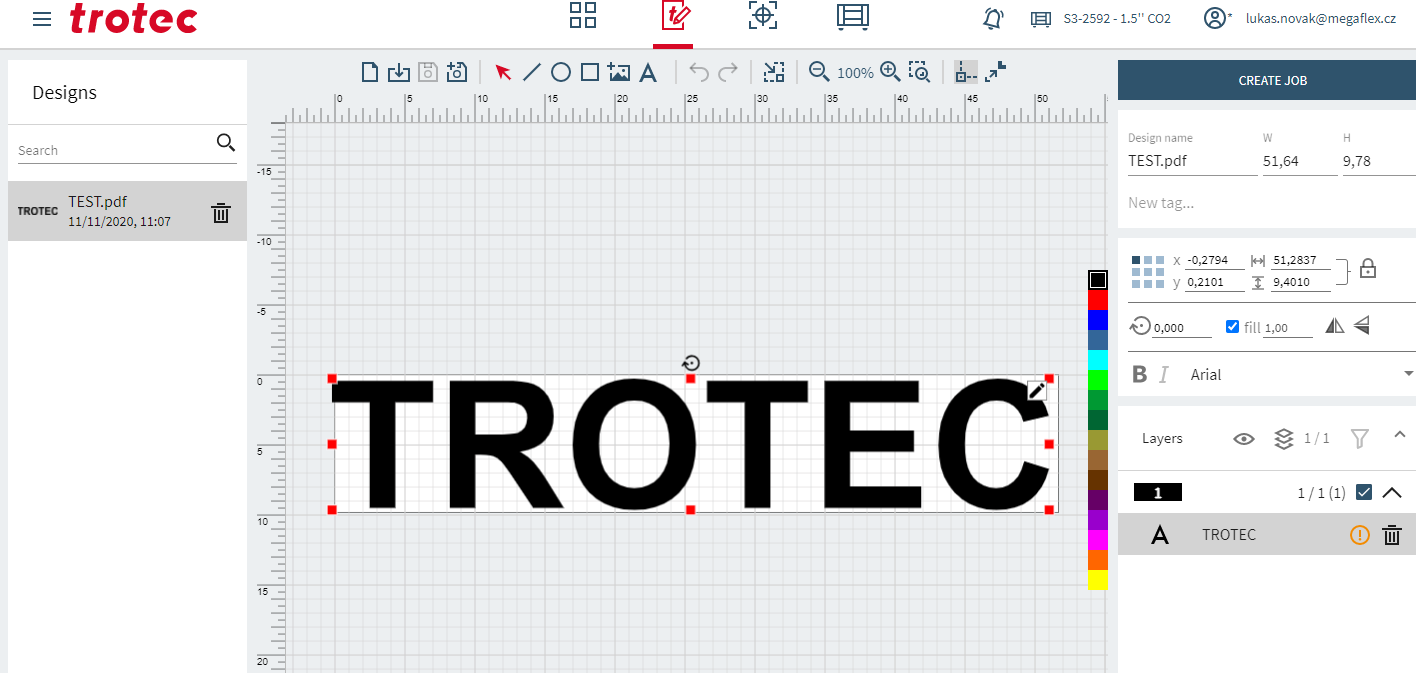 Trotec Ruby screenshot